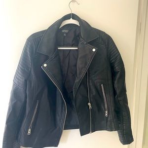 Topshop leather black jacket. Worn only once! US W8 size
